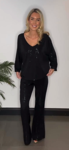 Shimmer suit black