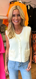 Polly waistjacket/top cream