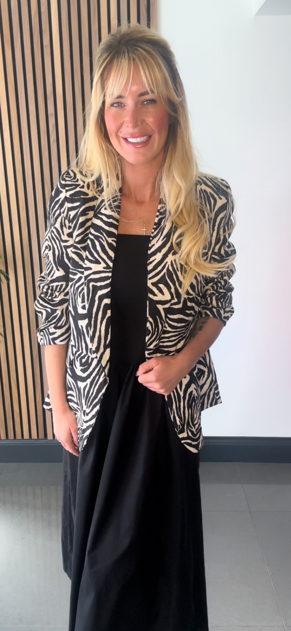 Zebra ruched blazer