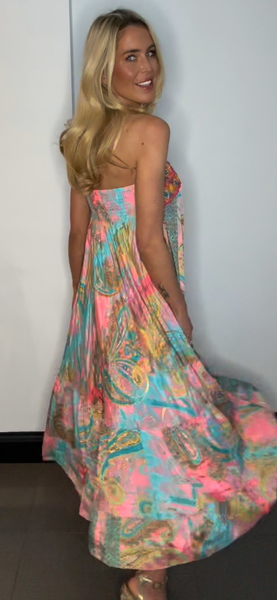 Boho skirt/ dress coral