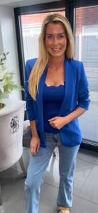 Royal blue ruched blazer