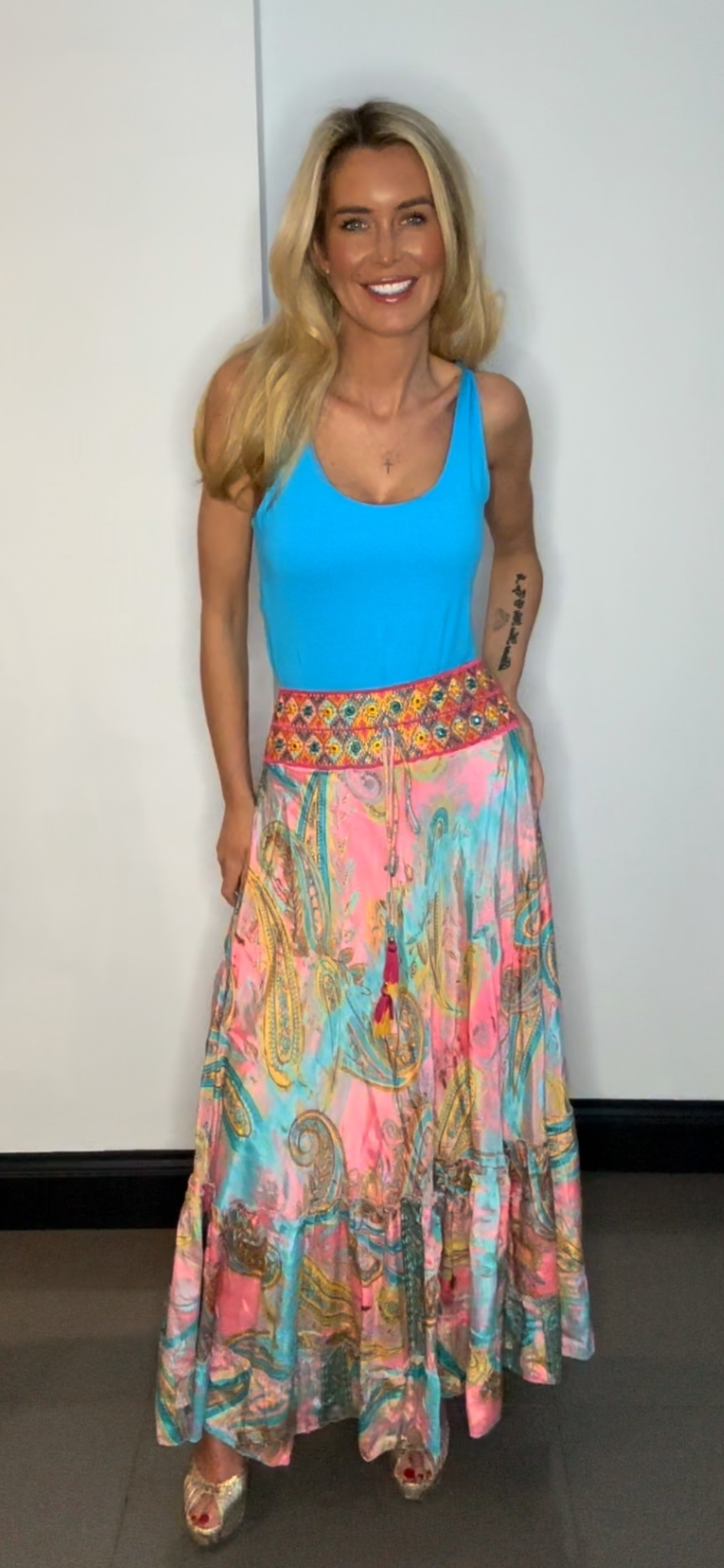 Boho skirt/ dress coral
