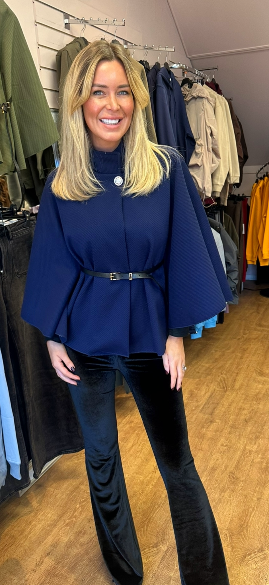 Navy cape jacket