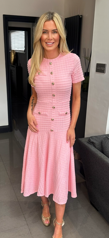 SADIE dress midi pink