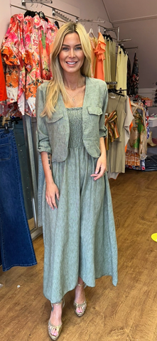 CHLOE dress two piece khaki