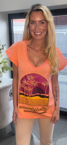 Cali Tshirt coral