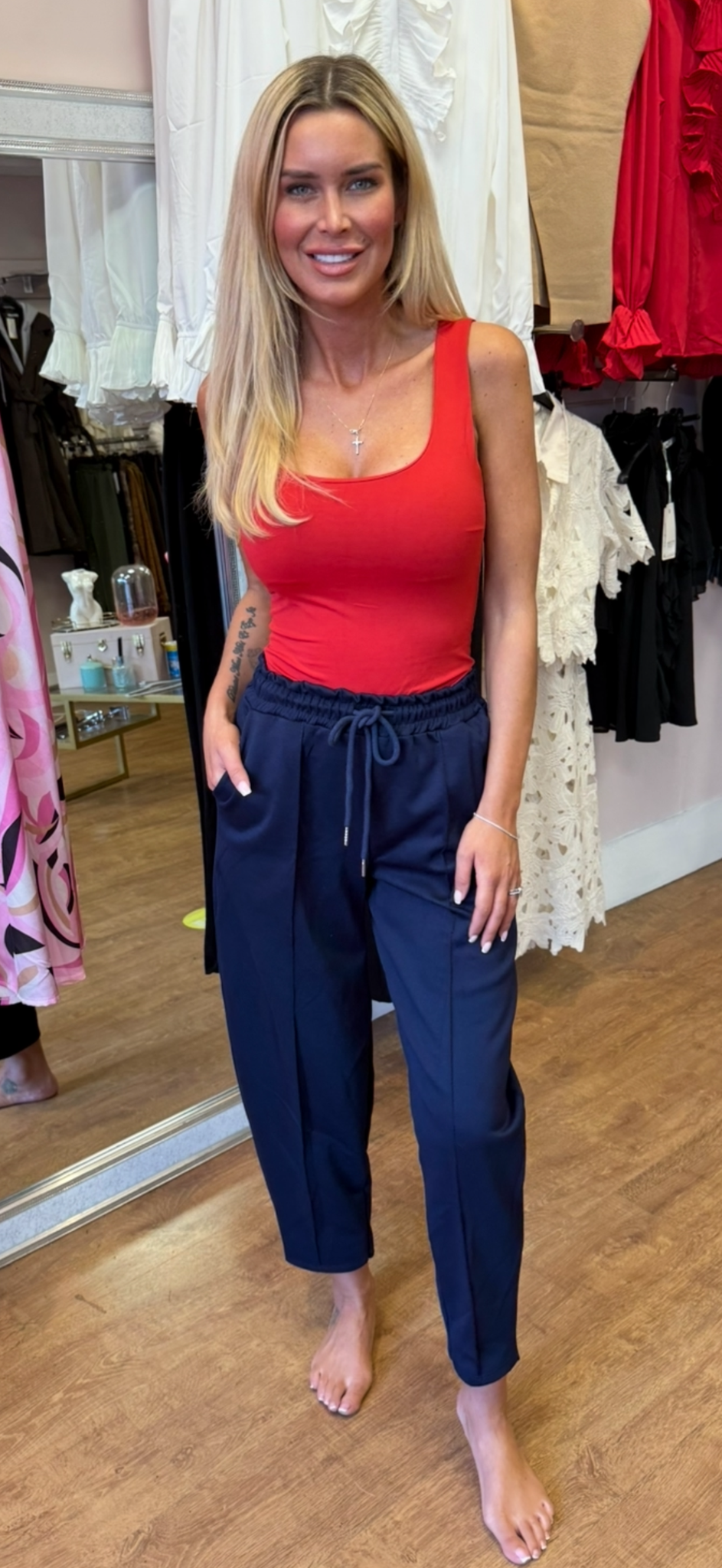 Cropped joggers navy