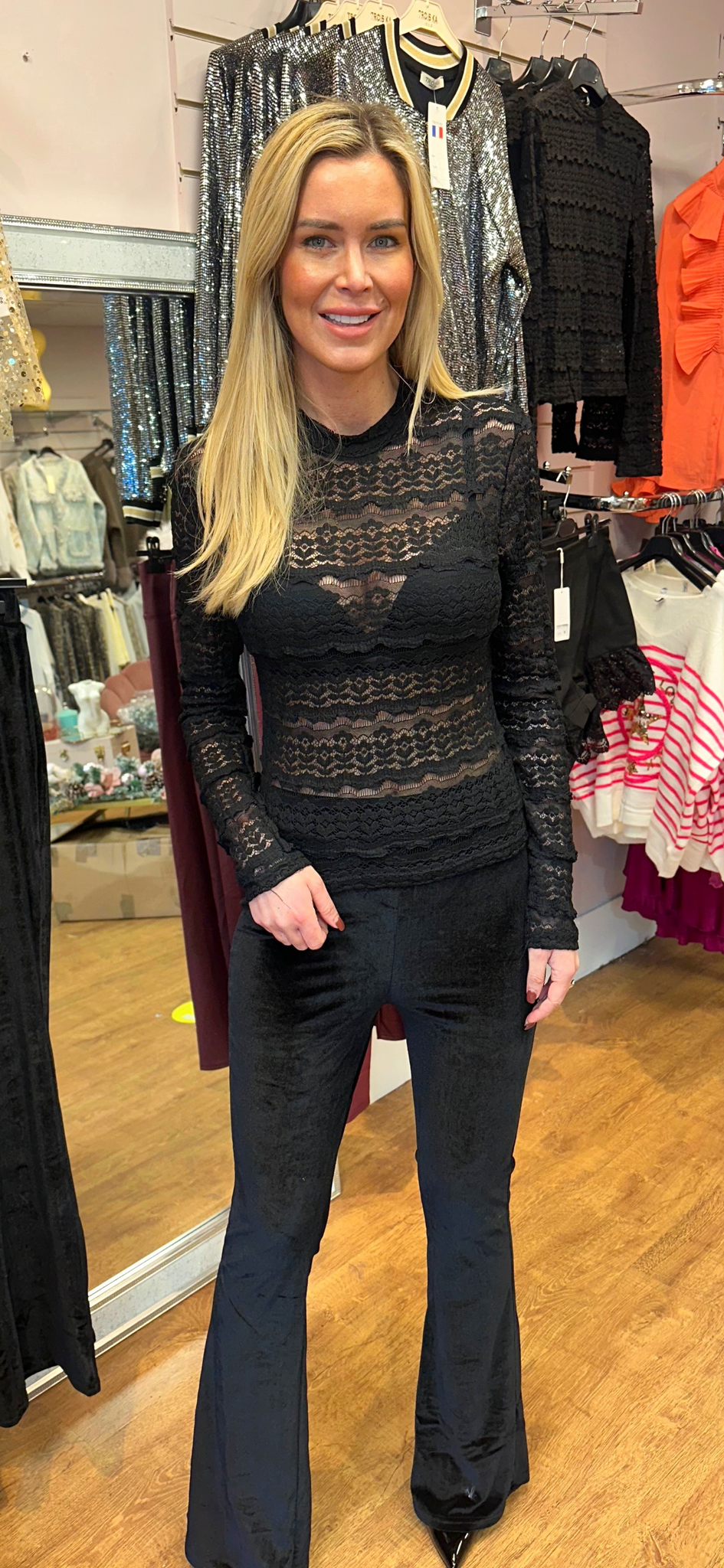 Lace top black