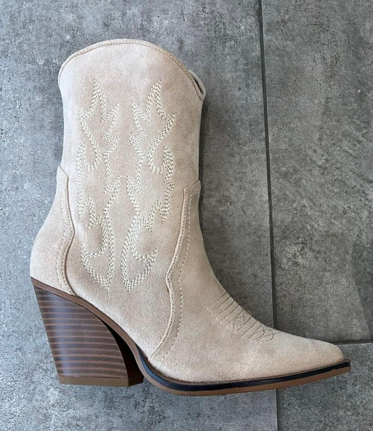 Beige cowboy boots