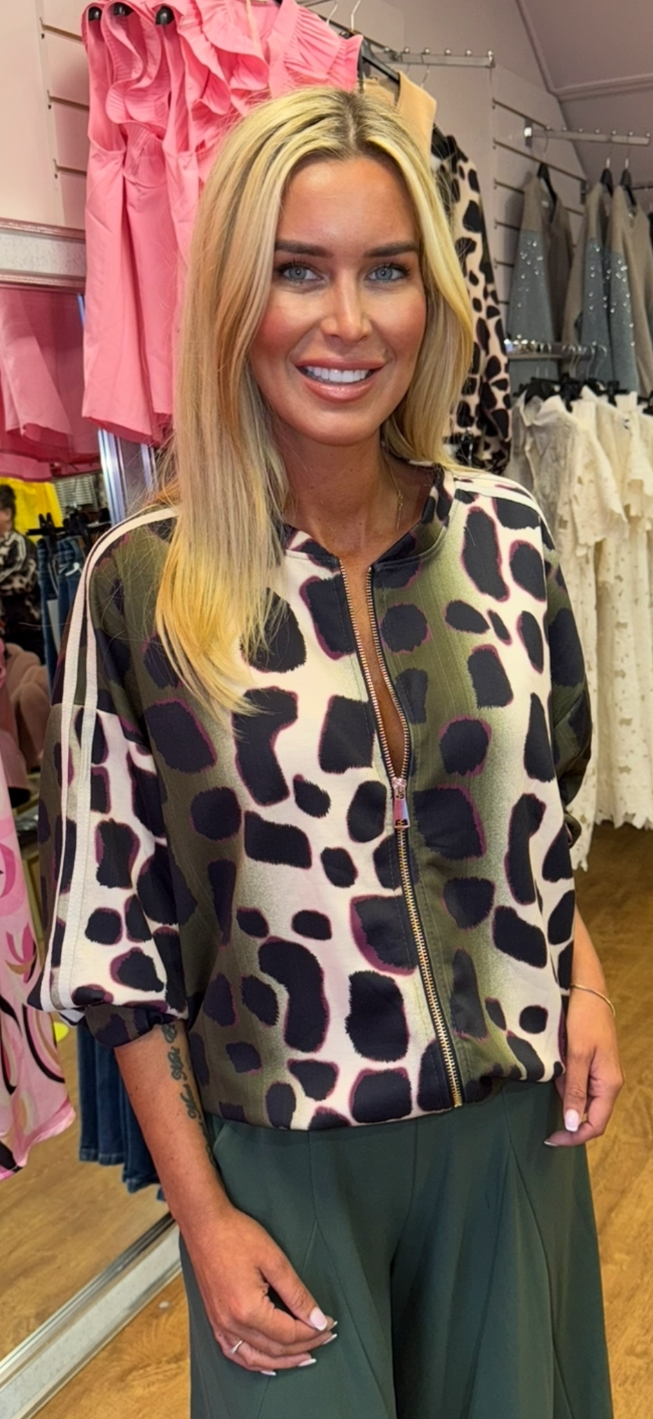 Leopard jacket khaki