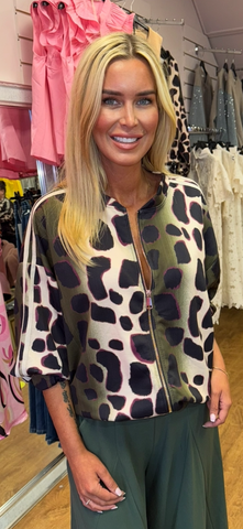 Leopard jacket khaki