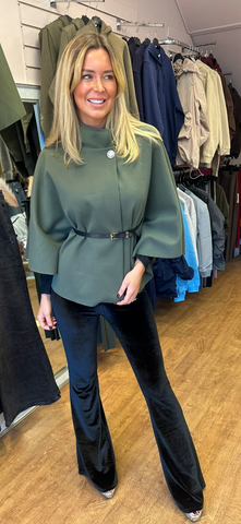 Khaki cape jacket