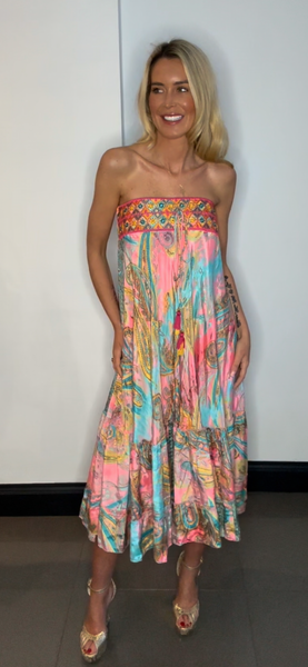 Boho skirt/ dress coral