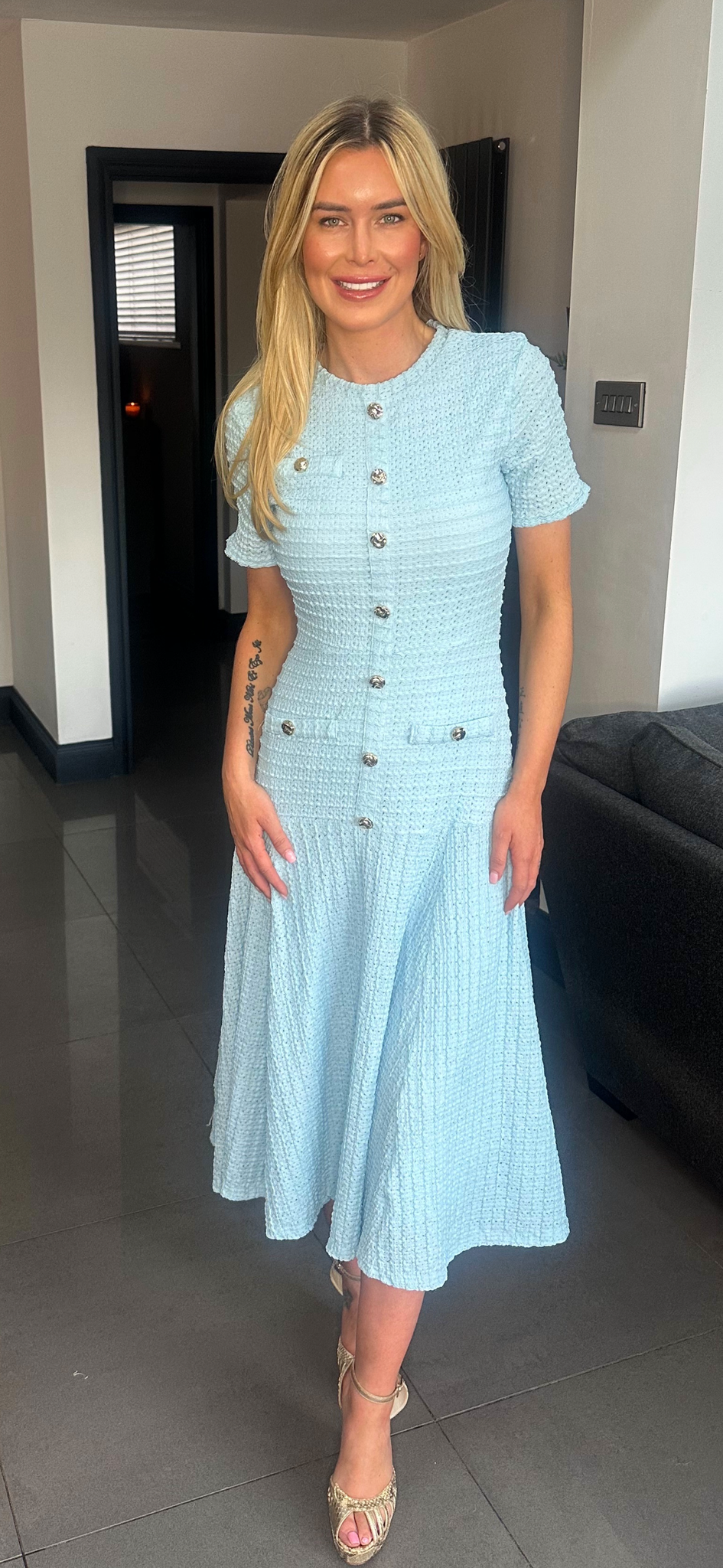 SADIE dress midi blue