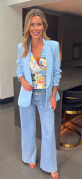 Blazer ruched sky blue