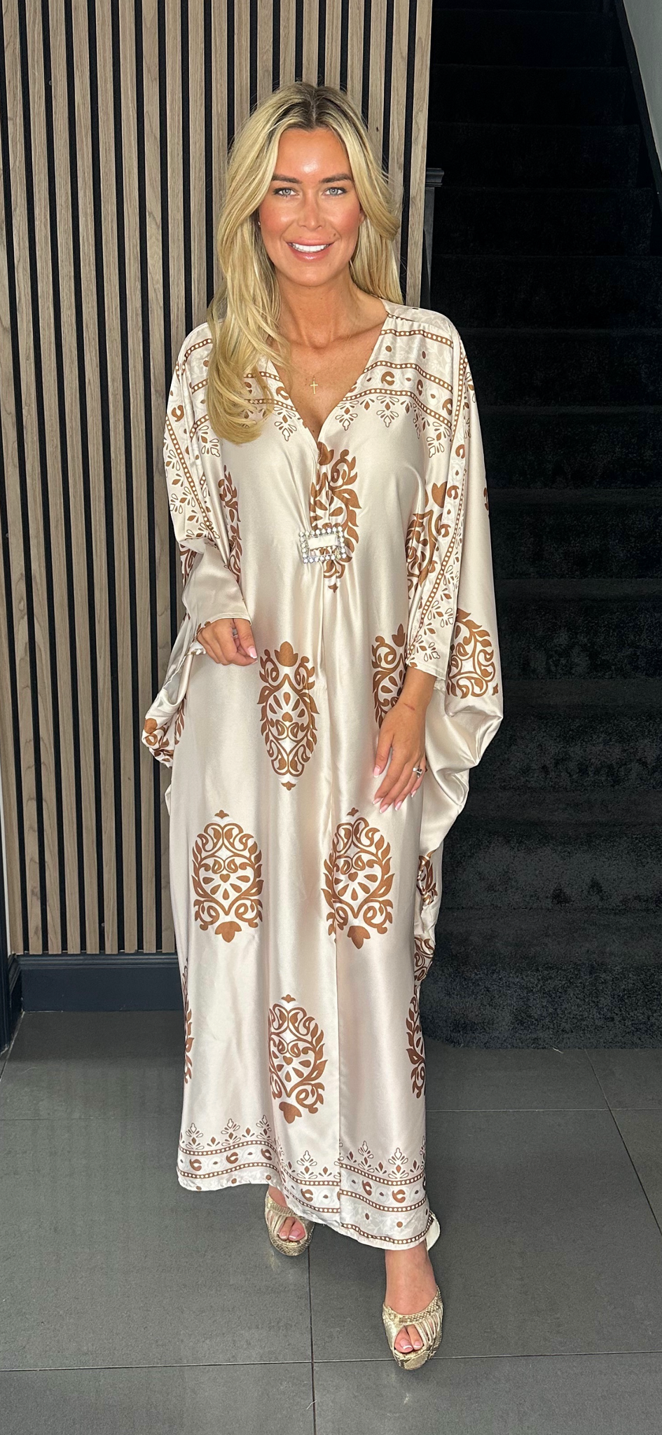 KIMONO dress champagne