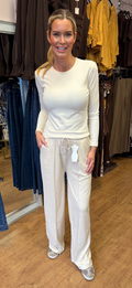 LOLA trousers herringbone cream