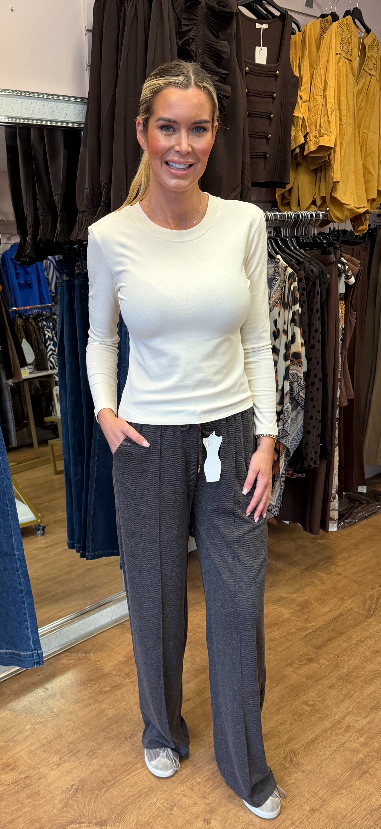 LOLA trousers herringbone brown