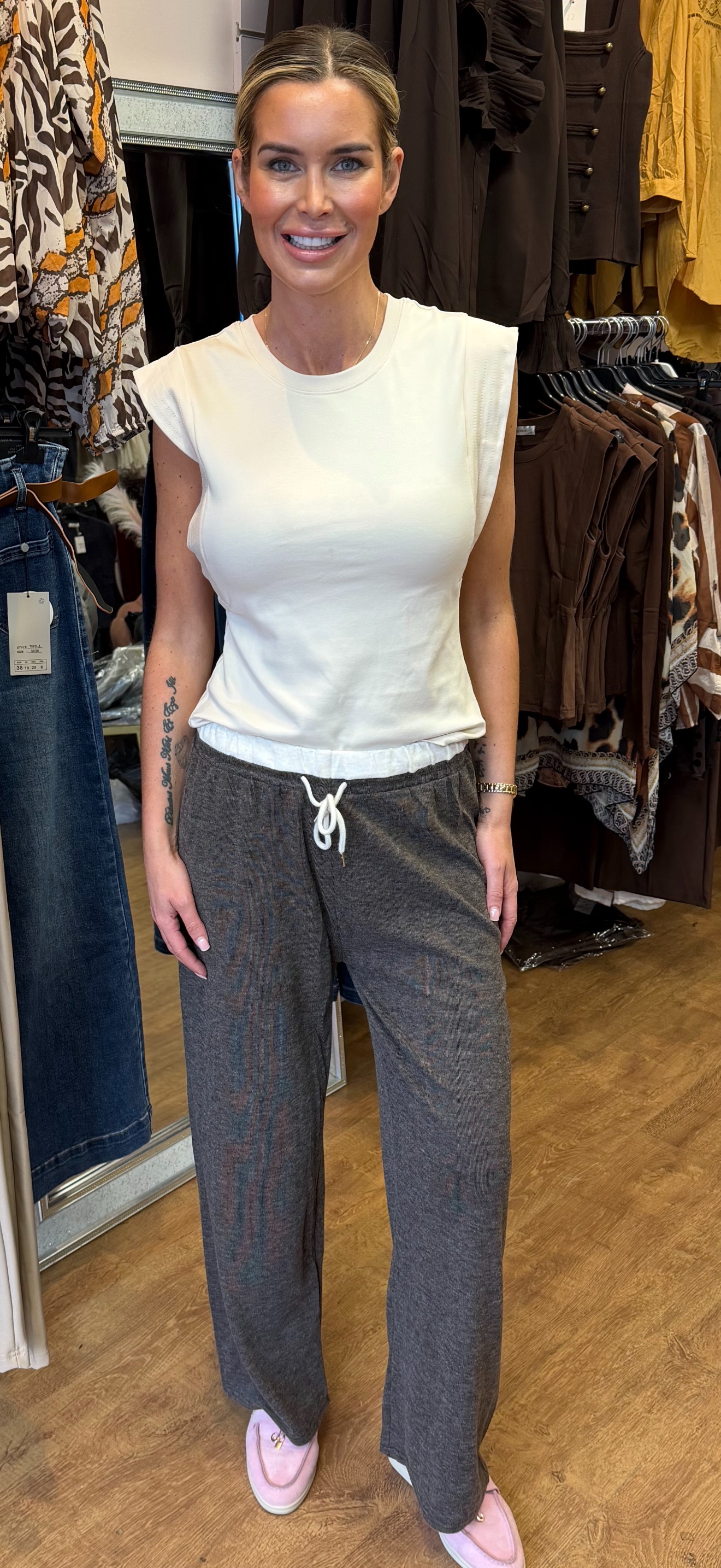 LOLA trousers two tone brown