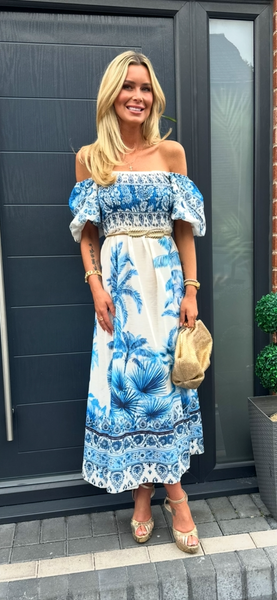 MARBELLA dress blue/white