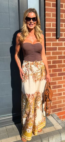 MILOS PALAZZO TROUSERS olive