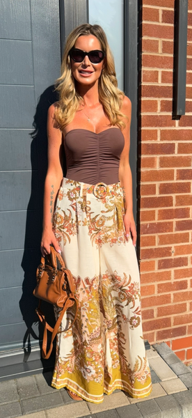 MILOS PALAZZO TROUSERS olive