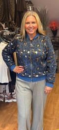 Leopard jacket navy