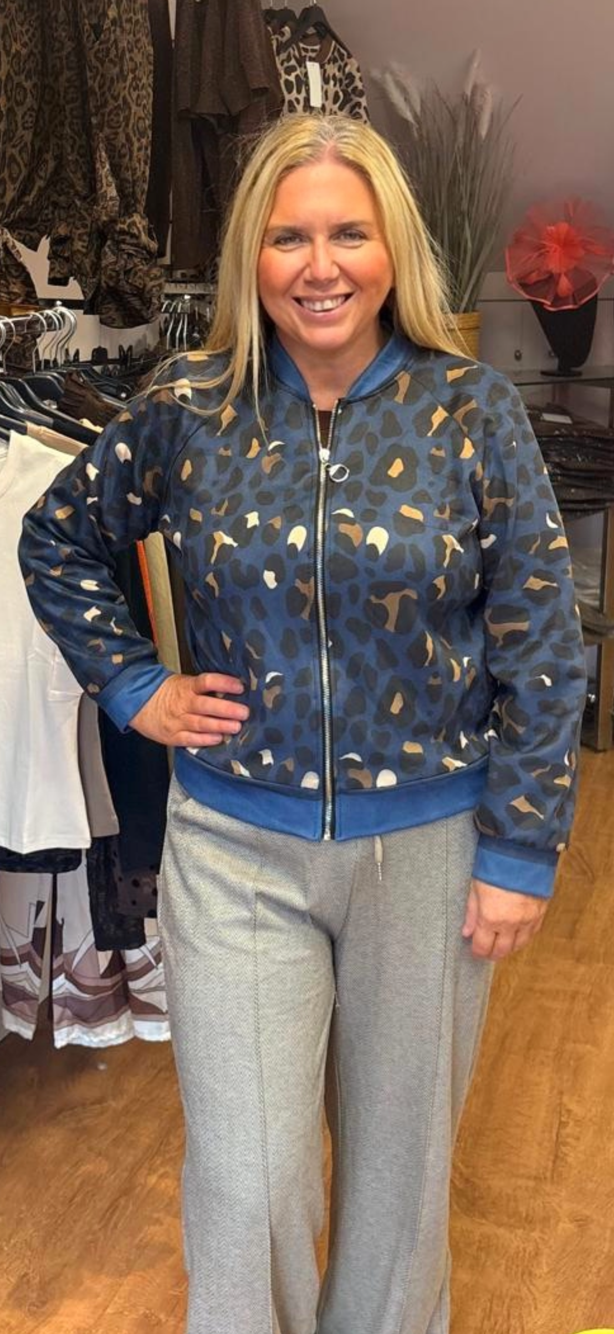 Leopard jacket navy