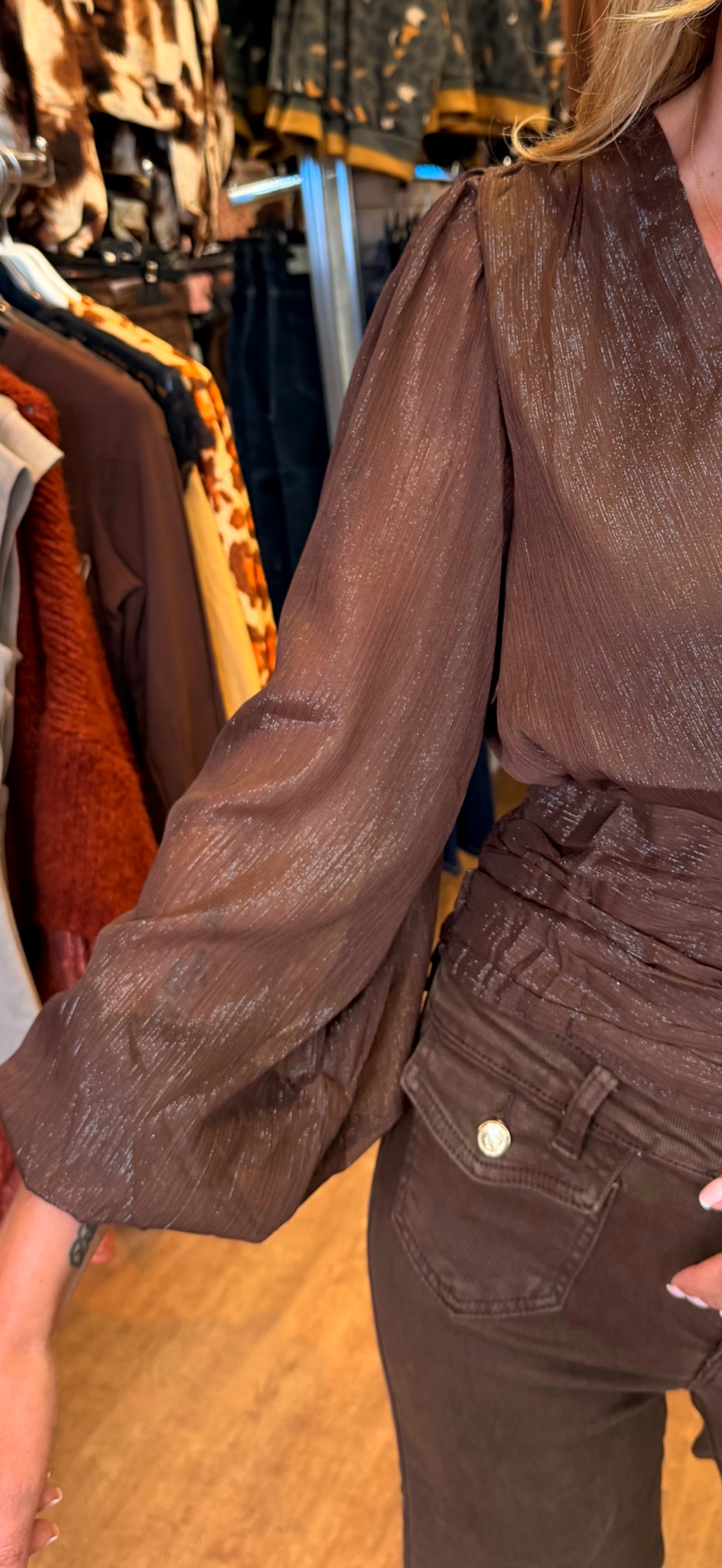 ROSA top shimmer brown
