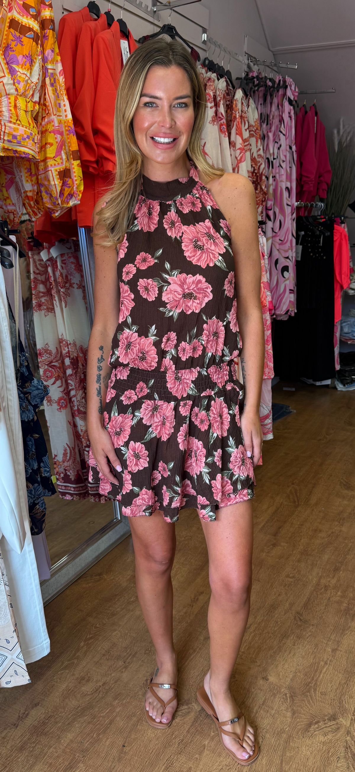 lily dress brown