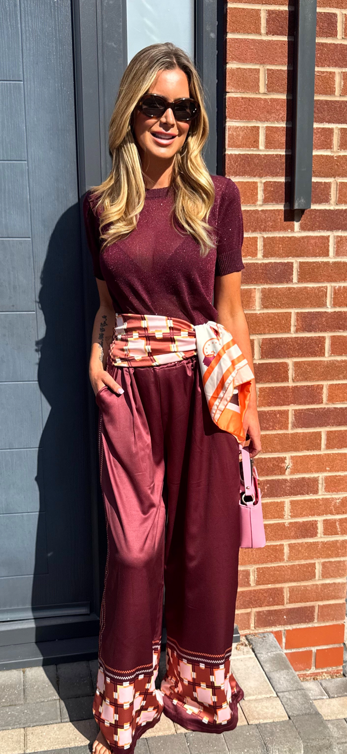 Metallic tshirt wine