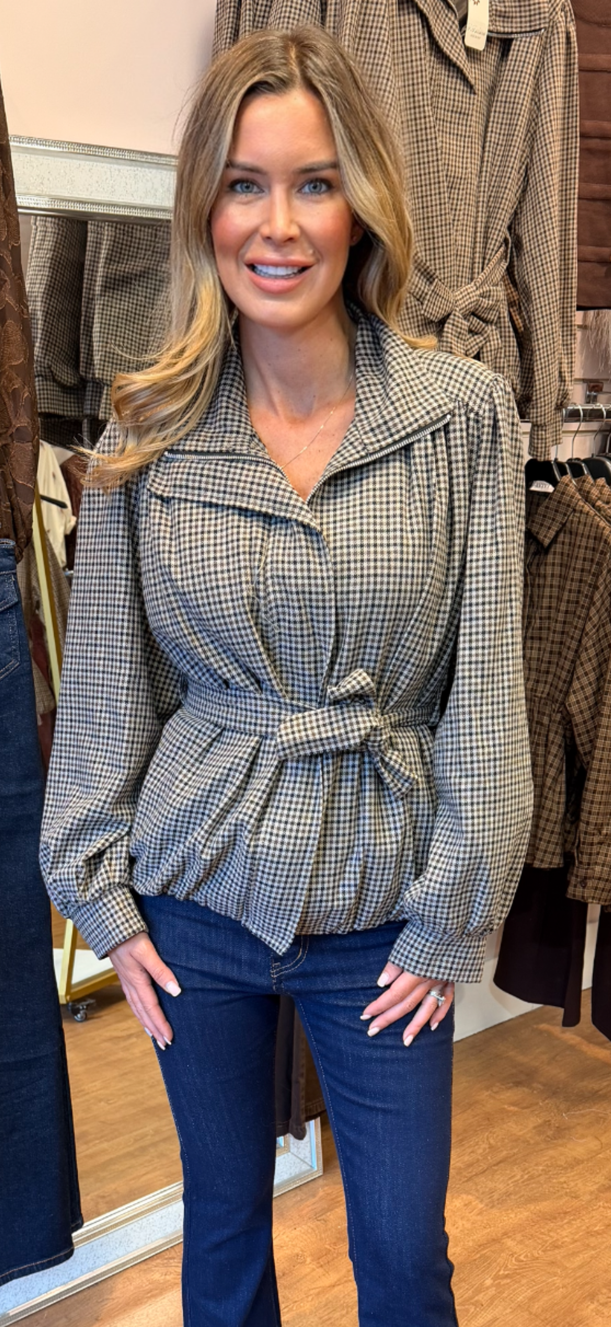 Checked jacket black
