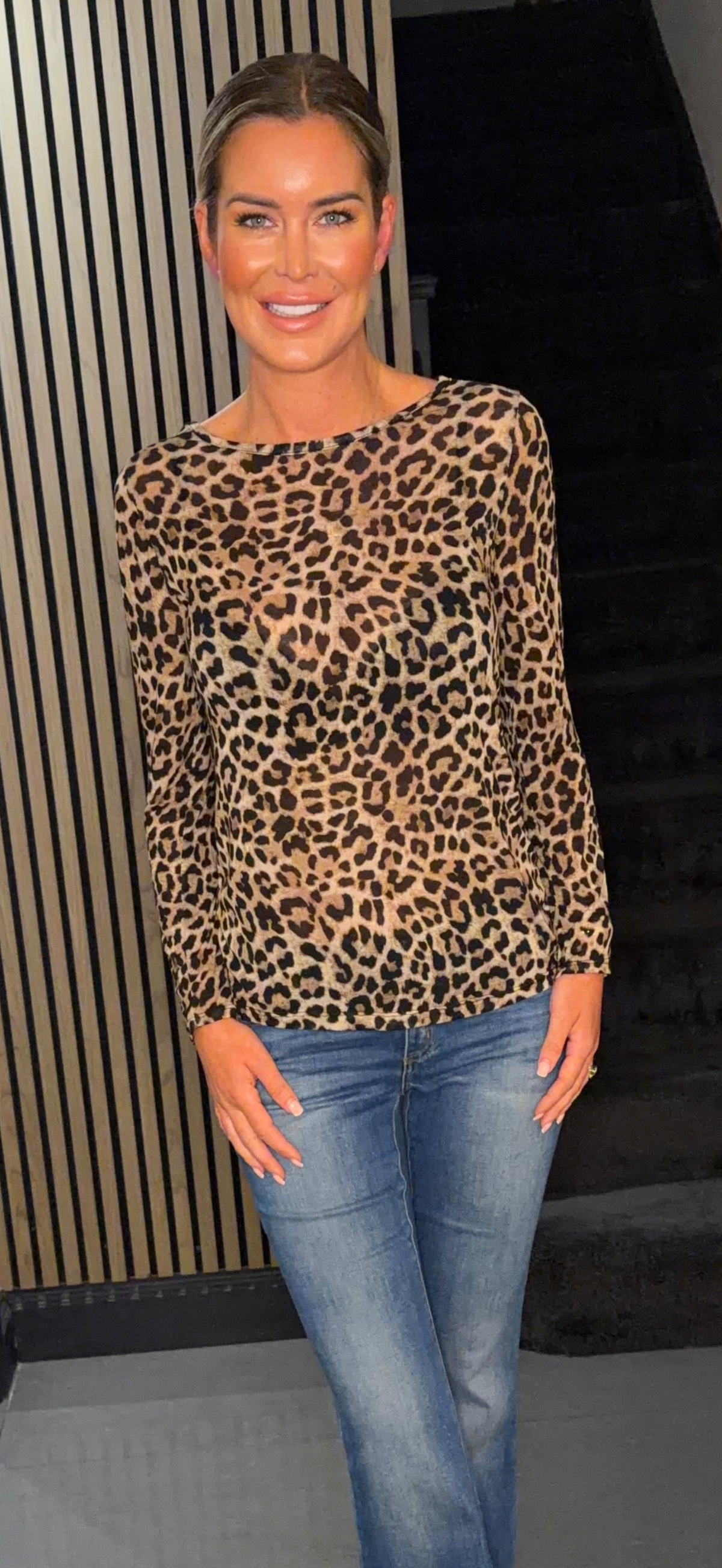 Leopard top beige