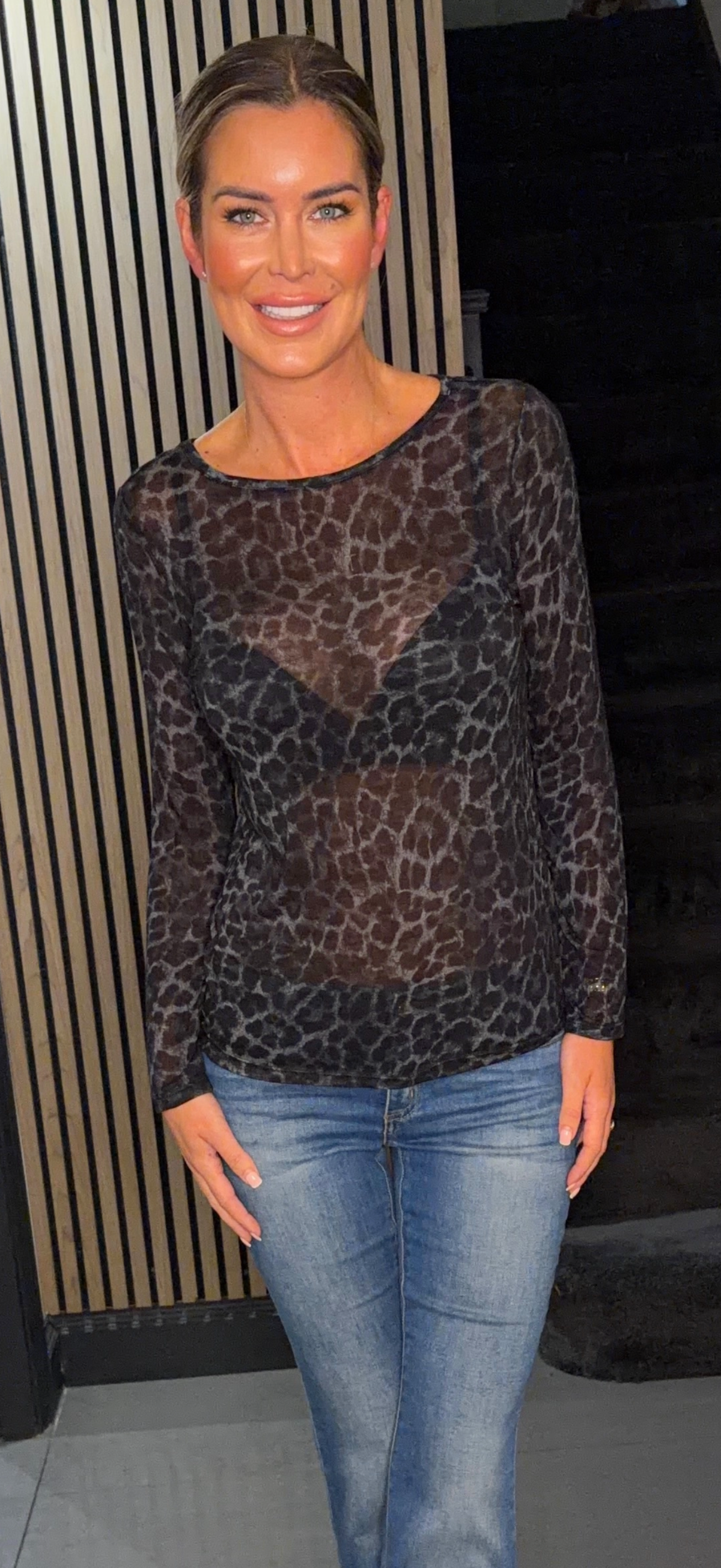 Leopard top black