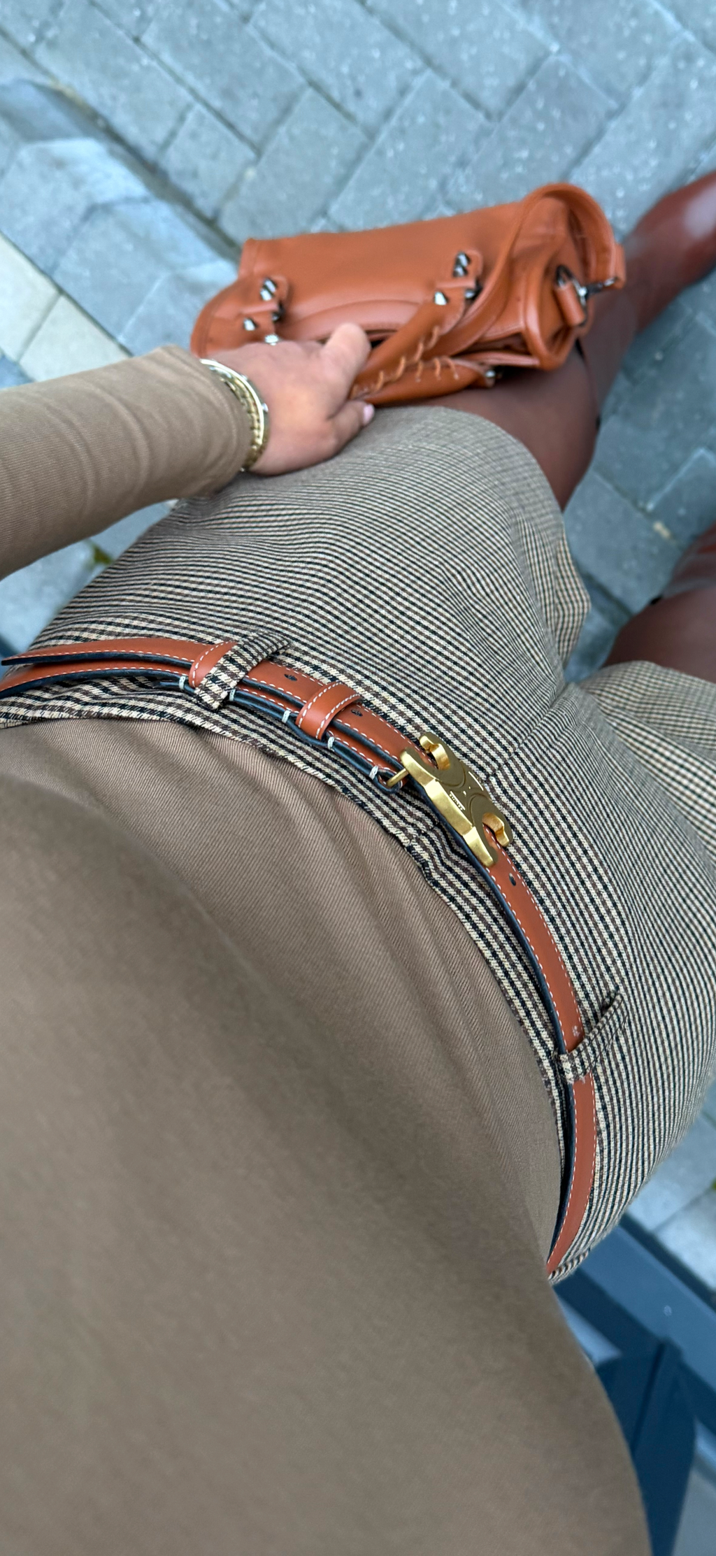 Checked shorts brown