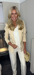 Cream gold button blazer