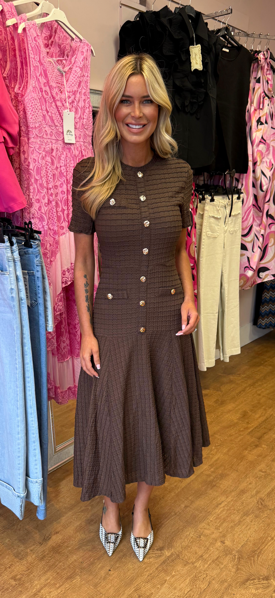 SADIE dress midi brown