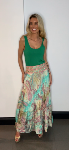 Boho skirt/ dress green