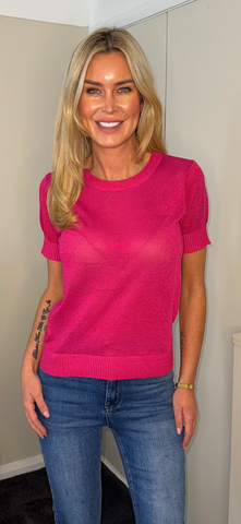Metallic tshirt pink