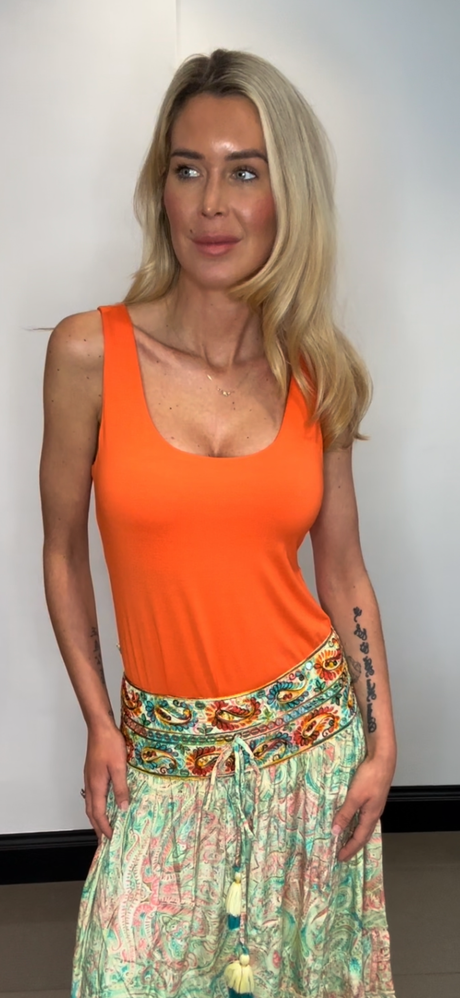 Orange vest top