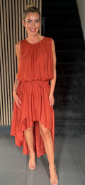 CHRISTINE dress rust