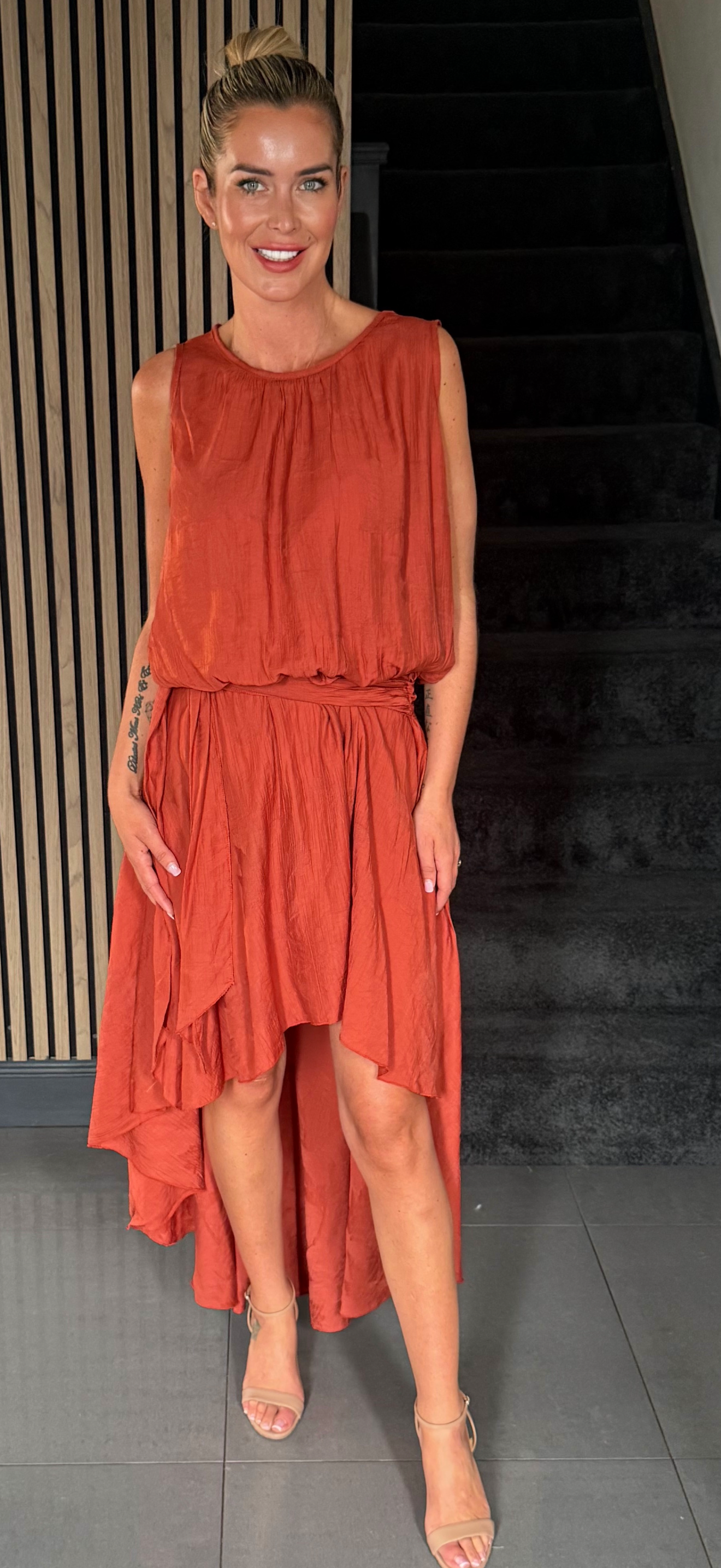 CHRISTINE dress rust