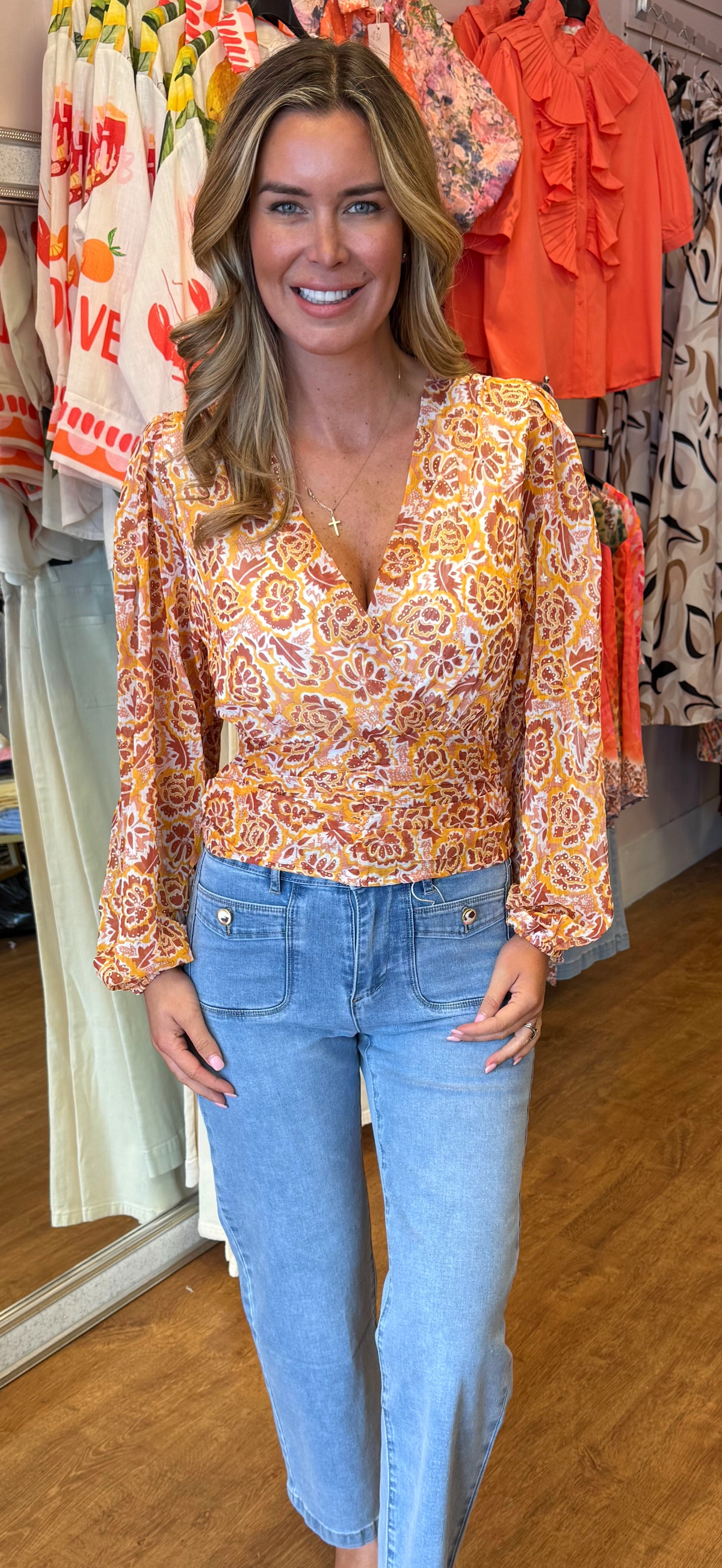 ROSA top paisley gold