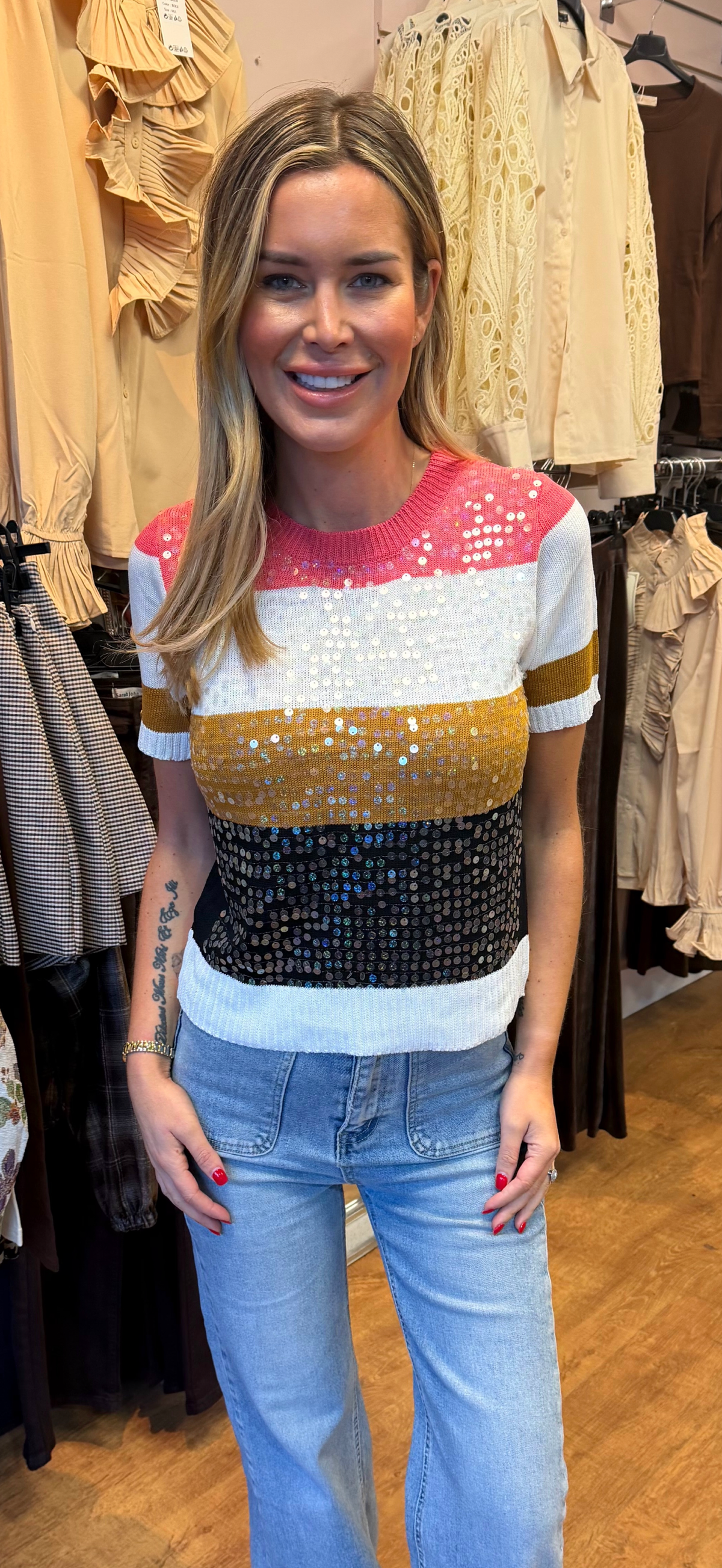 MORGAN tshirt coral
