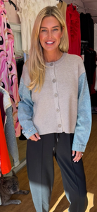 REECE cardigan/ denim taupe