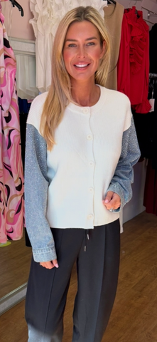 REECE cardigan/ denim cream
