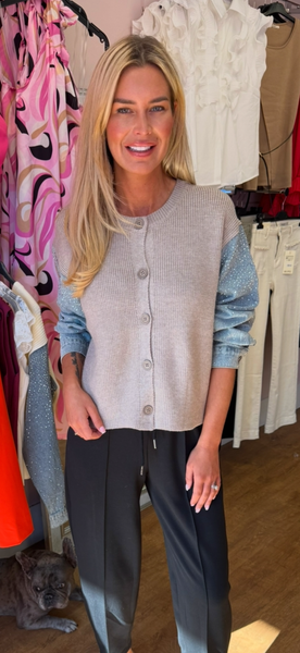 REECE cardigan/ denim taupe