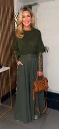 PALAZZO TROUSERS khaki
