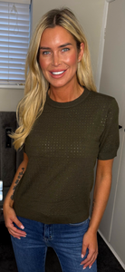 RHINESTONE tshirt khaki