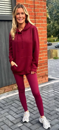 Wine hoodie oversized